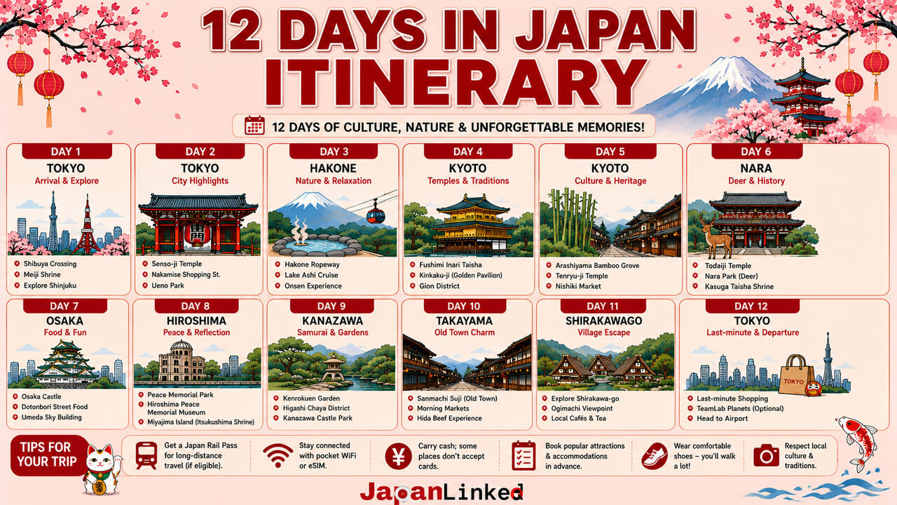 12 Days in Japan Itinerary: The New Golden Route Done Right