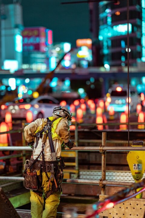 work, street, night, japan, tokyo, construction, lights, uniform, person, building, city, professional, japan, tokyo, tokyo, tokyo, tokyo, tokyo