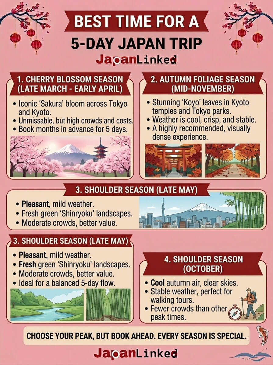 Best Time for a 5-Day Japan Trip