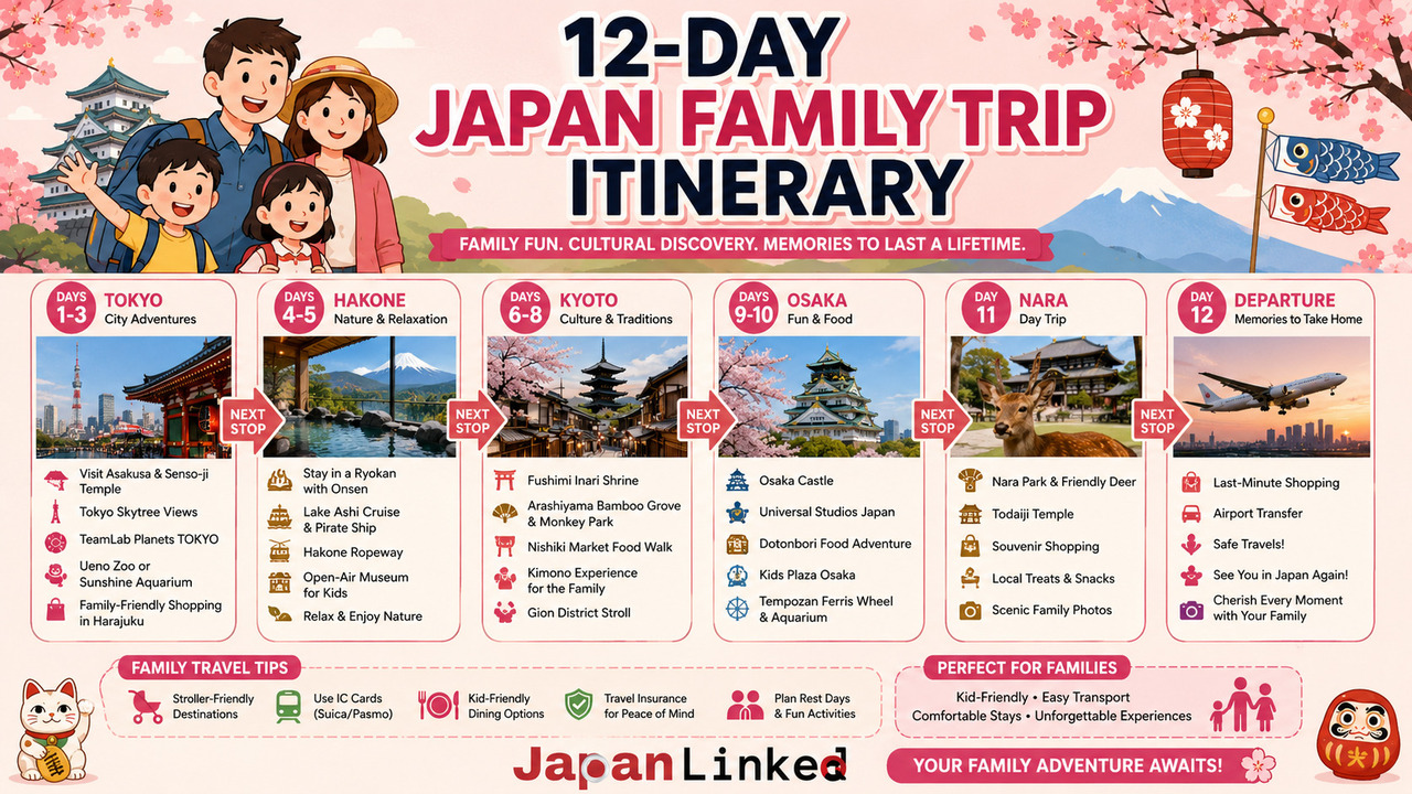 Japan Family Trip Itinerary 12 Days with Kids In Japan