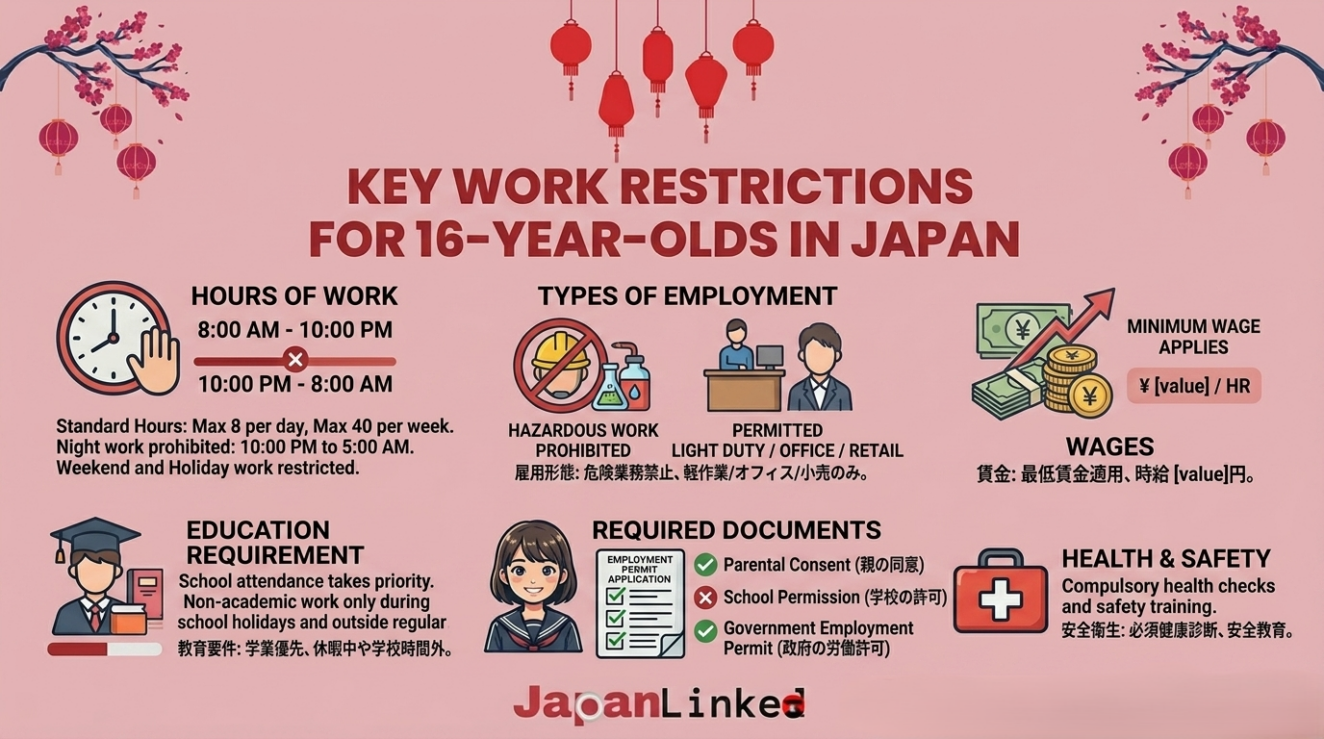 Key Work Restrictions for 16 Year Olds in Japan