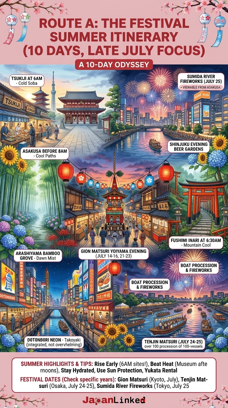 Route A The Festival Summer Itinerary (10 Days, Late July Focus)