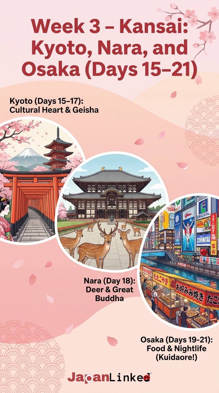 Week 3 - Kansai Kyoto, Nara, and Osaka (Days 15–21)